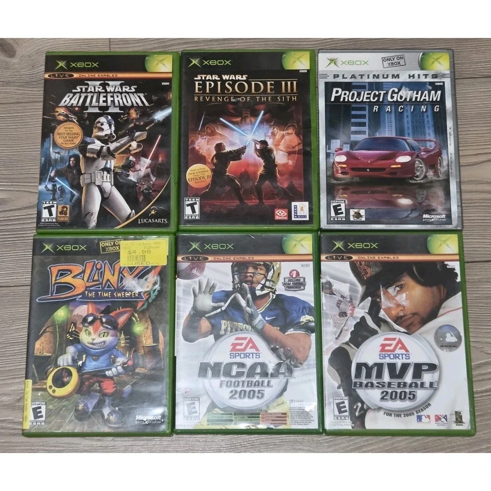 Xbox Game Bundle Lot Of 6 Star Wars Blinx Project Gothem /w Manuals Live Cards